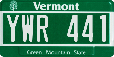 VT license plate YWR441
