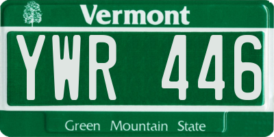 VT license plate YWR446