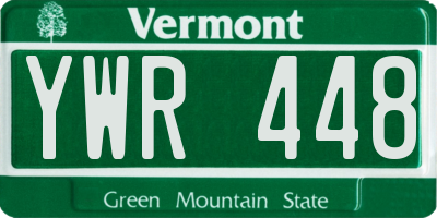 VT license plate YWR448