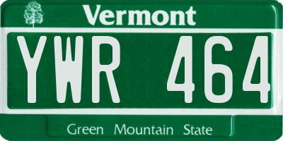 VT license plate YWR464
