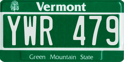 VT license plate YWR479