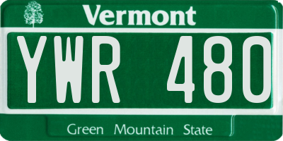 VT license plate YWR480