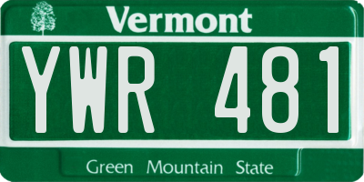 VT license plate YWR481