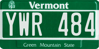 VT license plate YWR484