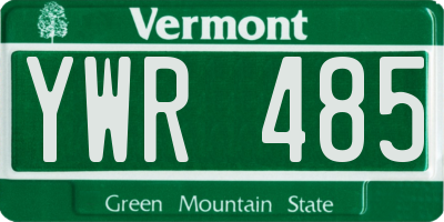 VT license plate YWR485