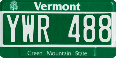 VT license plate YWR488