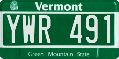 VT license plate YWR491