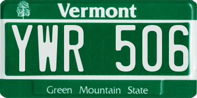 VT license plate YWR506