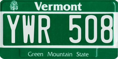 VT license plate YWR508