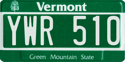 VT license plate YWR510