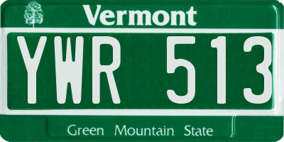 VT license plate YWR513