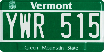 VT license plate YWR515