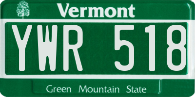 VT license plate YWR518