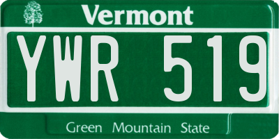 VT license plate YWR519