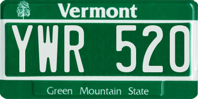 VT license plate YWR520