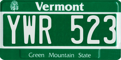 VT license plate YWR523