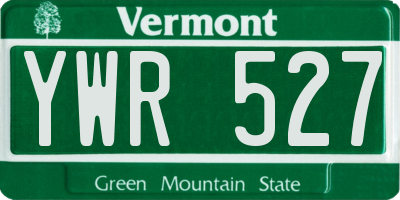 VT license plate YWR527