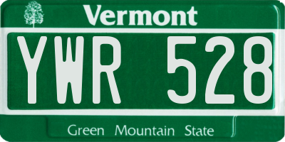 VT license plate YWR528
