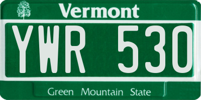 VT license plate YWR530