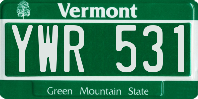 VT license plate YWR531