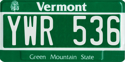 VT license plate YWR536