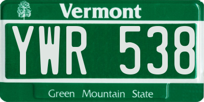 VT license plate YWR538