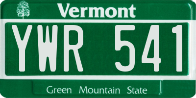 VT license plate YWR541
