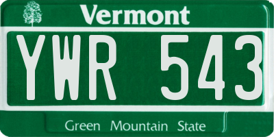 VT license plate YWR543