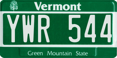 VT license plate YWR544
