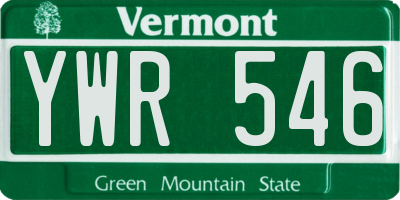 VT license plate YWR546