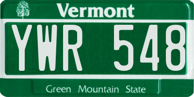 VT license plate YWR548