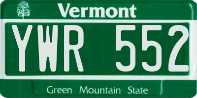 VT license plate YWR552