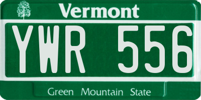 VT license plate YWR556