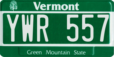 VT license plate YWR557