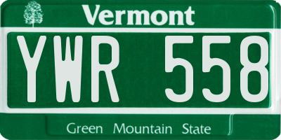 VT license plate YWR558