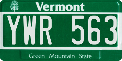VT license plate YWR563