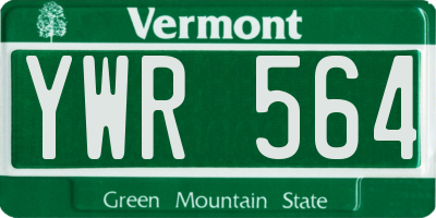 VT license plate YWR564