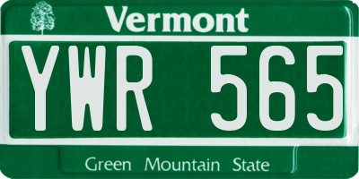VT license plate YWR565