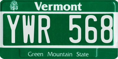 VT license plate YWR568