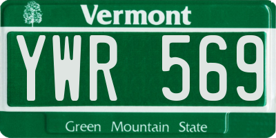 VT license plate YWR569