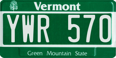 VT license plate YWR570