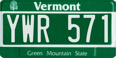 VT license plate YWR571