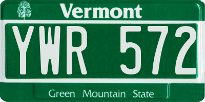 VT license plate YWR572