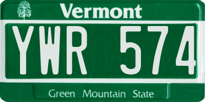 VT license plate YWR574