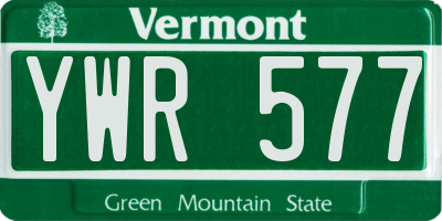 VT license plate YWR577