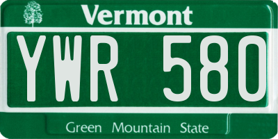 VT license plate YWR580