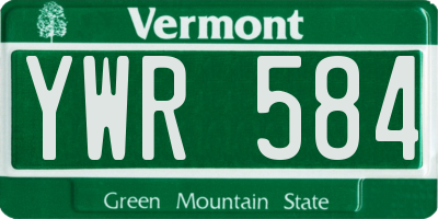 VT license plate YWR584