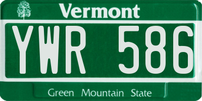 VT license plate YWR586