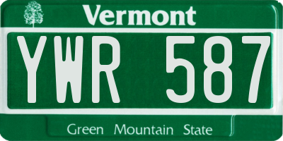 VT license plate YWR587