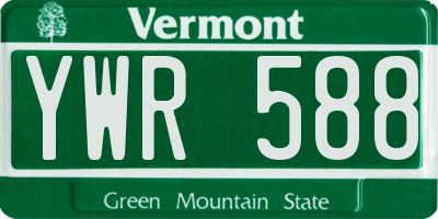 VT license plate YWR588